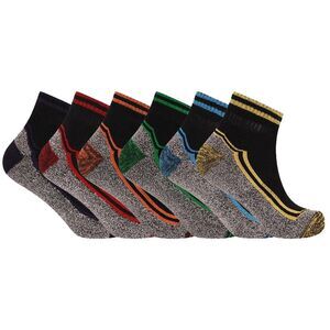 Soxy Mens Contrast Panel Bamboo Diabetic Socks (Pack of 6) / Black/Multicolored